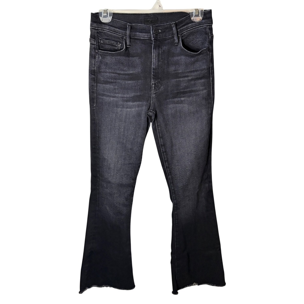 MOTHER The Weekender Fray Jeans Women's 28 Dark Blue Thunder Road Frayed Hem